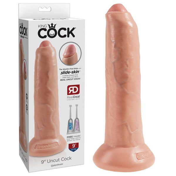 King Cock Realistic Uncut 9 Inch Flesh