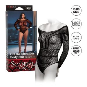 Off the Shoulder Body Suit Plus Size Black