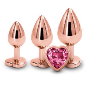 Butt Plug Trainer Kit Rose Gold Heart Pink