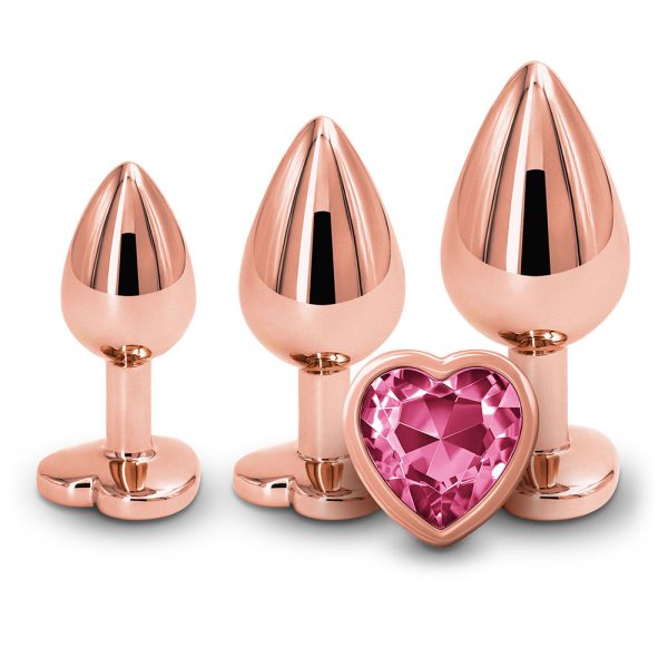 Butt Plug Trainer Kit Rose Gold Heart Pink