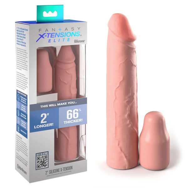 2 Inch Realistic Cock Extension Sleeve Skin
