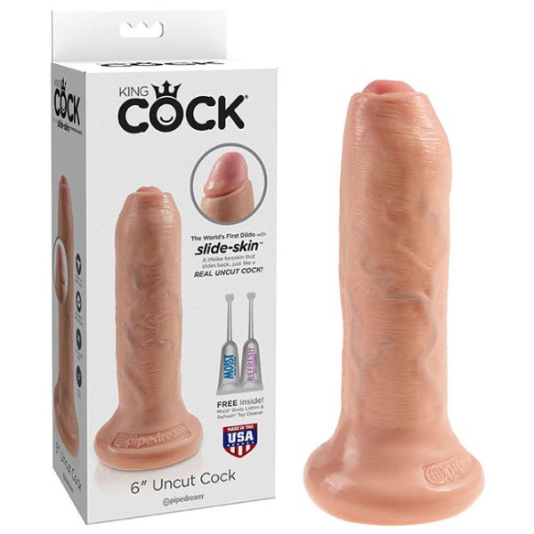 King Cock Realistic Uncut 6 Inch Flesh