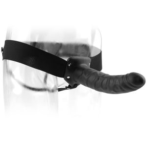 Realistic Hollow Strap-On Black 20cm