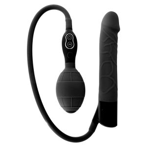 Inflatable Silicone Vibrator Black