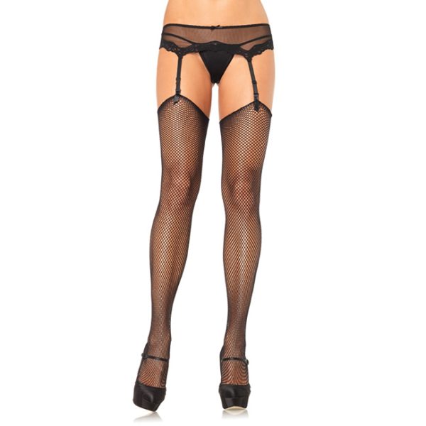 Fishnet Stockings Black without upper self-adhesive silicone
