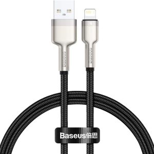 0.25m Baseus Lightning Cafule Series Metal data cable, 2.4A, 0.25m, Black