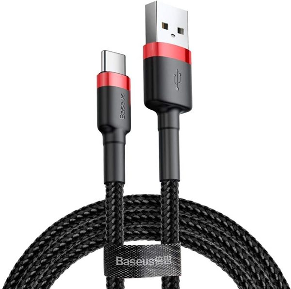 3m Baseus Lightning Cafule Cable, 2A, 3m, Red/Black