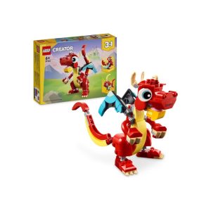 LEGO 31145 Creator 3-in-1 Red Dragon, toy with 3 animal figures including Red Dragon