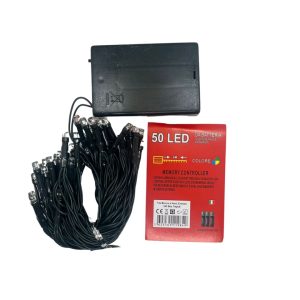 VAC 50 LED Christmas Tree Lights RGB 6 Meters Batteries Included