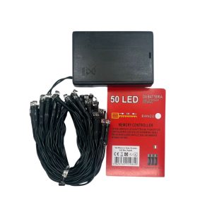 VAC 50 LED Christmas Tree Lights Cold White 6 Meters Batteries Included