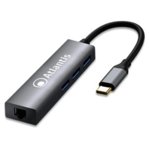 Atlantis Adapter A04-TC_LAN+HB From USB TYPE_C TO LAN + USB-3.0 3 Pors