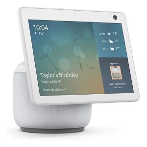 Echo Show 10 (3rd generation) | HD smart display with motion and Alexa, Glacier White Fabric