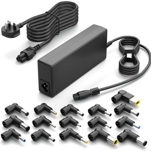Universal laptop power adapter 90 W, for Dell HP Acer Asus, Lenovo, Samsung, Toshiba, notebooks, Chromebook with 16 prongs