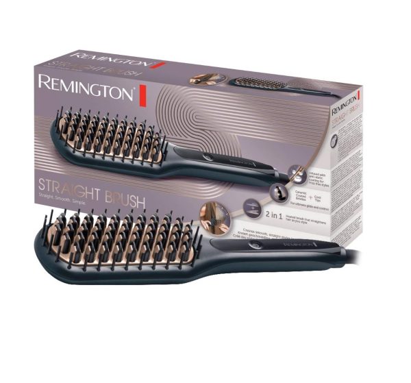 Remington CB7400 Straight Brush, High-Quality Ceramic Coated Bristles - Black