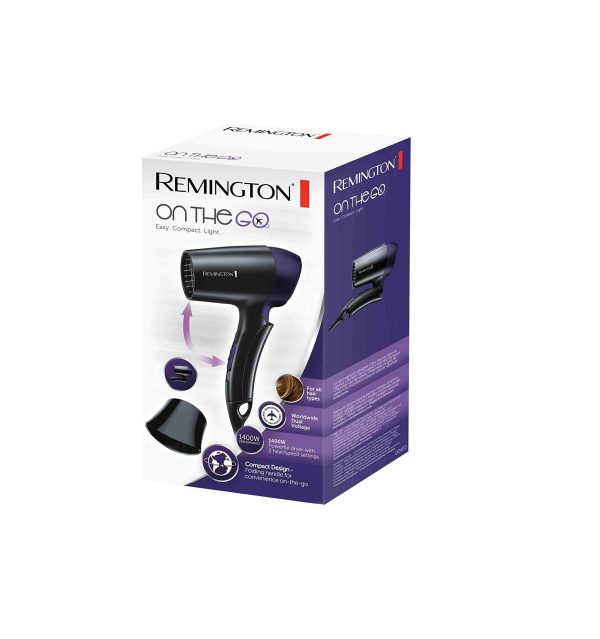 Remington D2400 Fondable Travel Hair Dryer 1400W - Black - for Travel