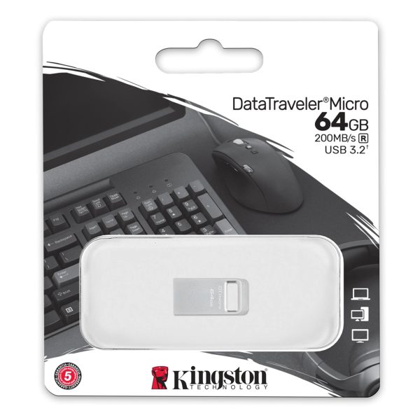 64GB Kingston DataTraveler Micro USB 3.2 Metal Pendrive