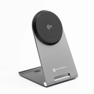 FORCELL F-ENERGY Flip Charge Qi2 15W MagSafe Compatible Wireless Charger Silver