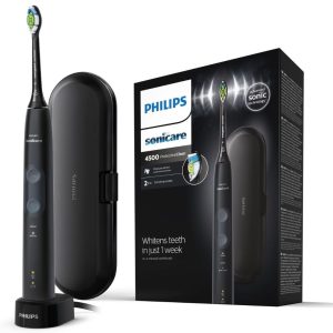 Philips Sonicare ProtectiveClean 4500 electric toothbrush, with 2 cleaning programs, pressure control, timer & travel case - black
