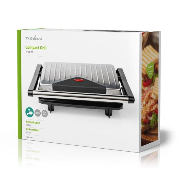 Nedis Compact Grill, 750 W, Aluminium