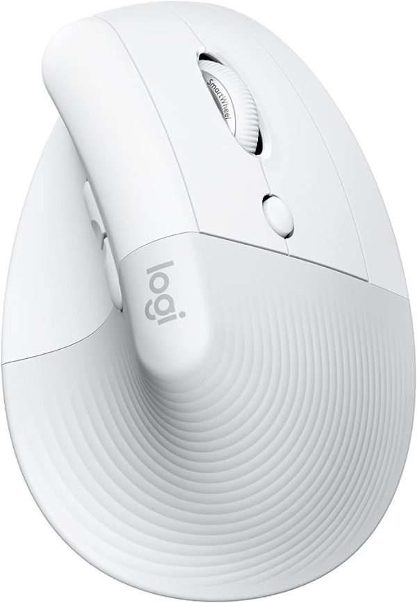 Logitech Lift for Mac Wireless Vertical Ergonomic Mouse, White