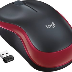 Logitech M185 Wireless Mouse W Nano Receiver 1000DPI 12Month Battery Life, Red