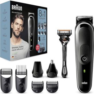 Braun All-in-One trimmer 5 for Face, Hair, and Body. 8-in-1 styling kit