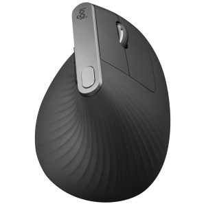 Logitech MX Vertical Wireless Mouse - Ergonomic Design Reduces Muscle Strain, Rechargeable, Graphite, Black