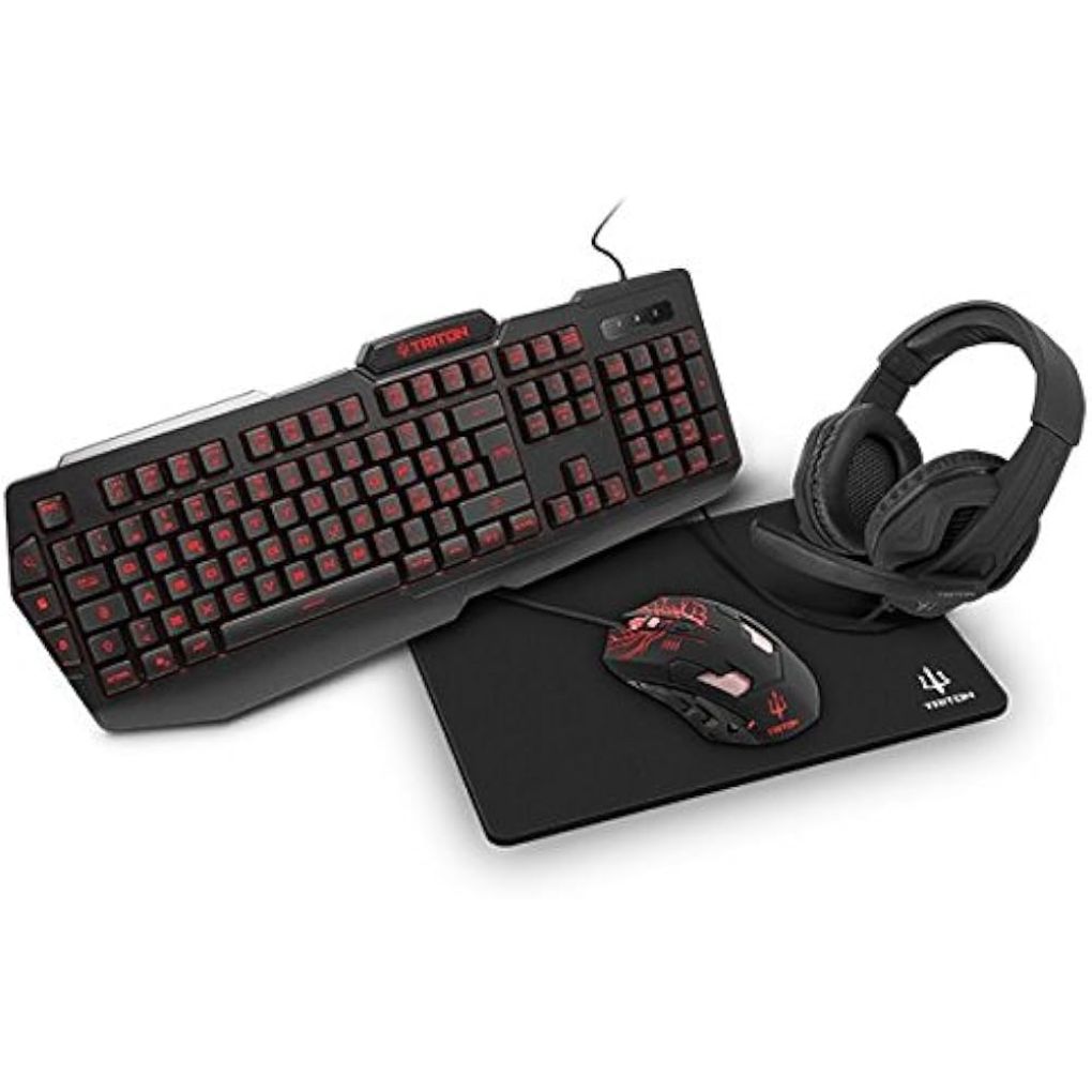 Triton Kit Including Gaming Keyboard, Mouse, Headset with Microphone, Mat