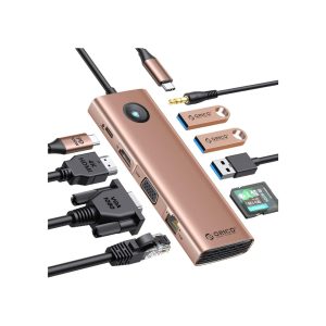 ORICO 10 in 1 USB 3.0 Laptop Hub with HDMI 4K, VGA, 3 USB 3.0, PD 100W, SD/TF