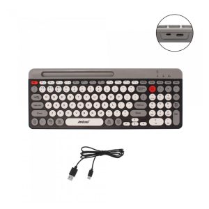 Andowl Slim Wireless Keyboard with Bluetooth 5.1 and 2.4G
