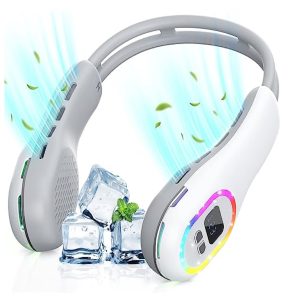 ENPULY Neck Fan, Portable Neck Fan 3 Speeds and 4 Lights