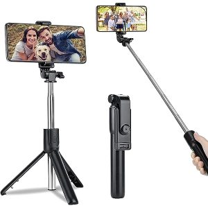 Wireless Selfie Stick with Light (with micro cable), Black