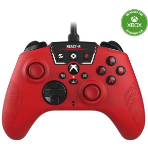Turtle Beach React-R Red Wired Game Controller with Audio Controls, Mappable Buttons and Textured Grips for Xbox Series X|S, Xbox One and PC [Official Xbox License]
