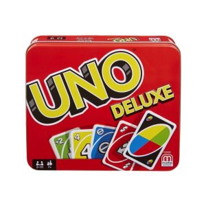 Mattel Games UNO Deluxe, Card Game for Families and Children