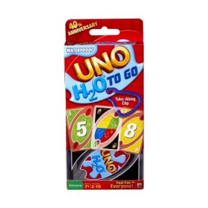Mattel Games UNO H2O, Water Resistant Version of the Card Game, Plastic Cards