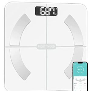 Healthkeep Smart Body Fat Scale with App + BMI, Weight, Muscle Mass, Water
