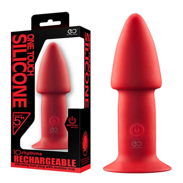 Rechargeable Buttplug 5 inch Red
