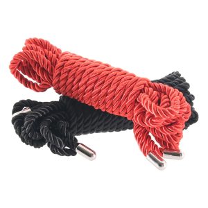 Silky Bondage Rope Black/Red 2 Pack