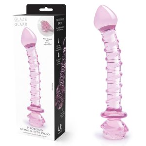 Glaze Glass Rosebud Spiral G-Spot Dildo