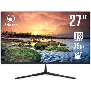 Atlantis LED Monitor 27" IPS 75Hz Display, Full HD 1920x1080, VGA HDMI DP