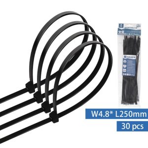 Nylon cable ties 4.8*250mm  packet of 30 pcs (black)