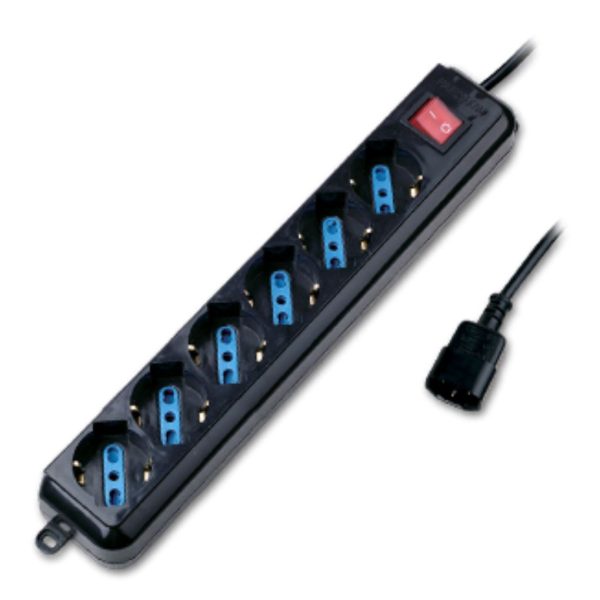 Atlantis Multi-socket Atlantis 6 Position Schuko Switch Black