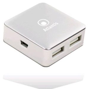 Atlantis HUB 4 USB-2.0 Ports. Small and Portable for PC and Notebook