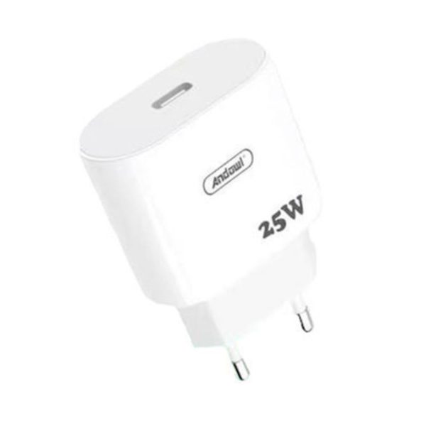 Andowl Charger Without Cable with USB-C Port 25W White.