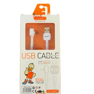 FY - USB Cable Type-C 90°, White 1m - USD Type A to Type C 90° -Tablet Smartphon