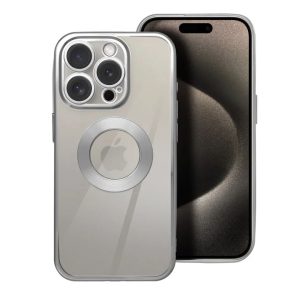 GLAM case with camera lens protections for iPhone 16 silver