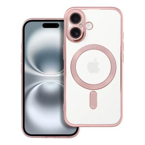 ELECTRO MAG COVER case compatible with MagSafe for iPhone 16 rose gold