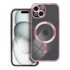 ELECTRO MAG COVER case compatible with MagSafe for iPhone 15 Plus rose gold