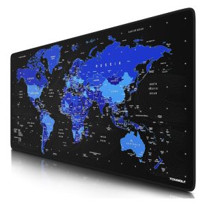 Titanwolf XXL Mouse Pad 900 x 400 -  World Map Black Blue