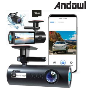 Andowl Dual Dash Cam Front & Rear – 1080P FHD, WiFi, Night Vision, 170° Wide Angle, Loop Recording, 1.97" Screen